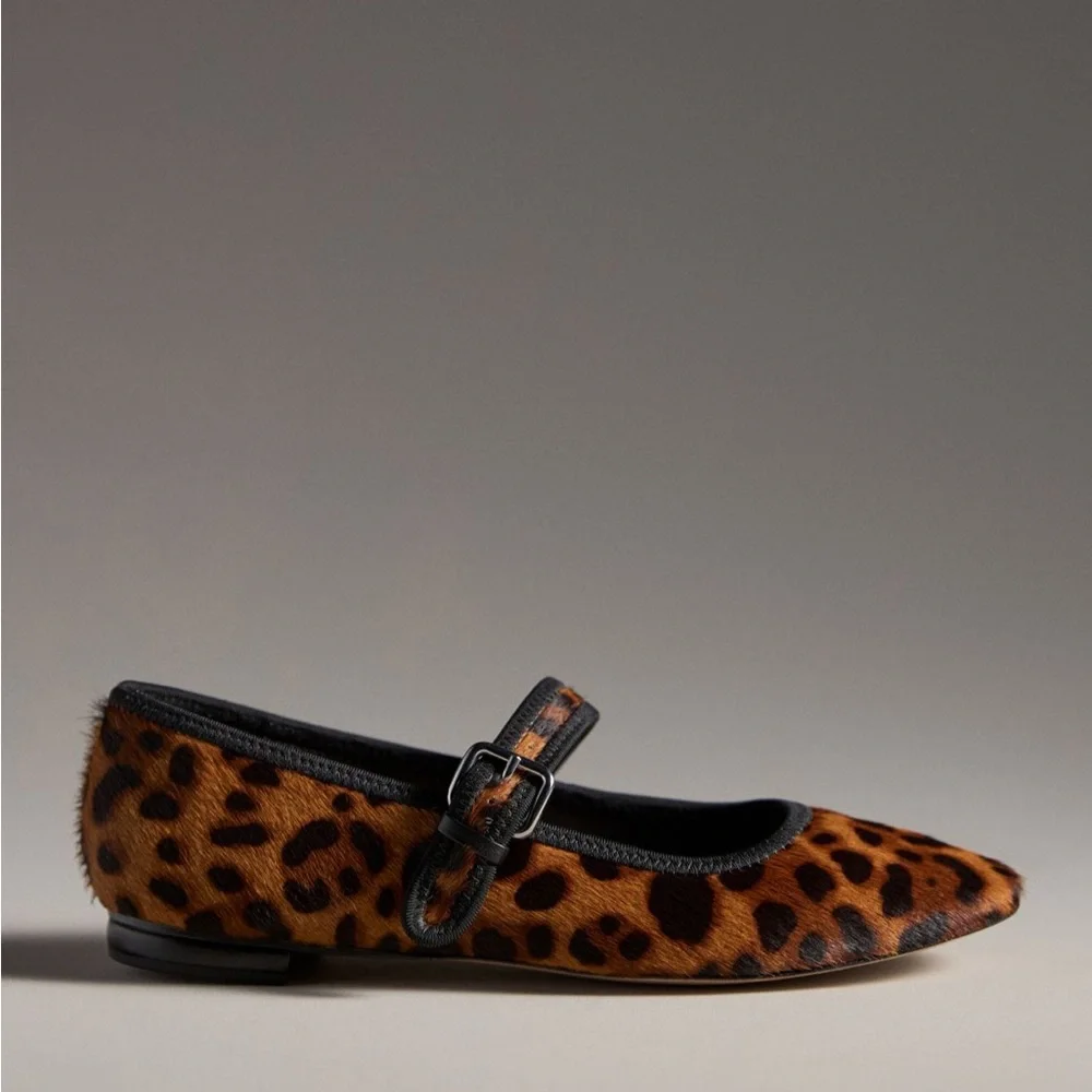 ANTHROPOLOGIE Maeve Calf Hair, Mary Jane Flats , Sz 38. - Picture 2 of 12